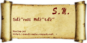 Sándi Máté névjegykártya