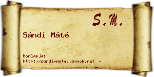 Sándi Máté névjegykártya