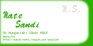 mate sandi business card